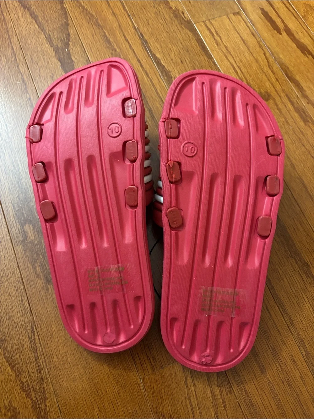 Bright Red Slip-On Slides with Textured Sole (various sizes)